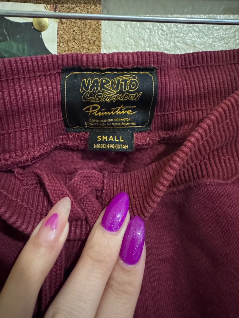 Primitive Naruto Shippuden Akatsuki Jogger Pants Burgundy Red Graphic Sweatpants - Picture 8 of 9
